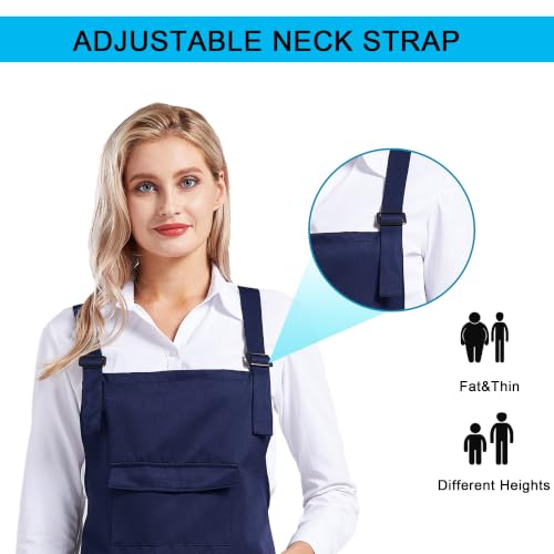 Nanxson Apron with Pockets Cross Back Apron for Hair Stylist,Salon - color: Navy