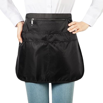 Bafelia Waterproof Server Apron for Women with 7 Pockets - color: Black