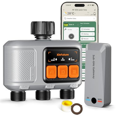 WiFi Sprinkler Timer 3 Zone, Smart Water Timer for Garden Hose - size: 3 Zone