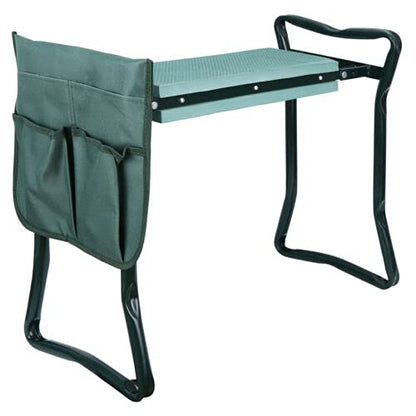 Garden Bench Foldable Stool Padded seat Cushion and Tool Bag