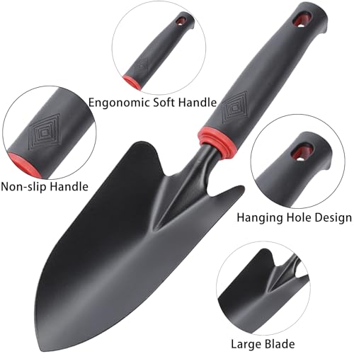 Garden Shovel Hand Trowel, Heavy Duty Gardening Tool with Ergonomic Handle