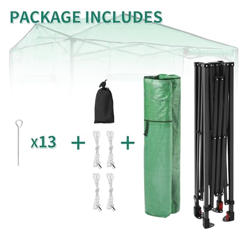 EAGLE PEAK 6x8 Easy Setup Pop Up Greenhouse, Side Door Design, Clear/Green - color: Clear/Green, size: 6x8