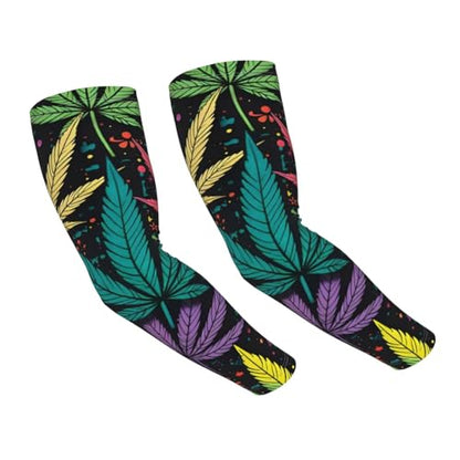 Marijuana Arm Sleeves Cannabis Weed Gardening Sleeves for Women Men - color: Marijuana 070