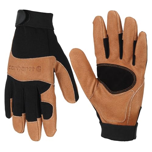 Carhartt Men's High Dexterity Reinforced Secure Cuff Glove - color: Black Barley, size: Small