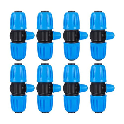 10 Pcs 1/2 to 1/4 inch Garden Hose Tubing Irrigation Fittings - size: 10 PCS 1/2" to 1/4" 3-Nut Way