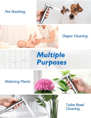 BRITULIF Bidet Sprayer for Toilet, Adjustable Pressure, Polished Chrome - color: Chrome, size: 1 SET - Cold