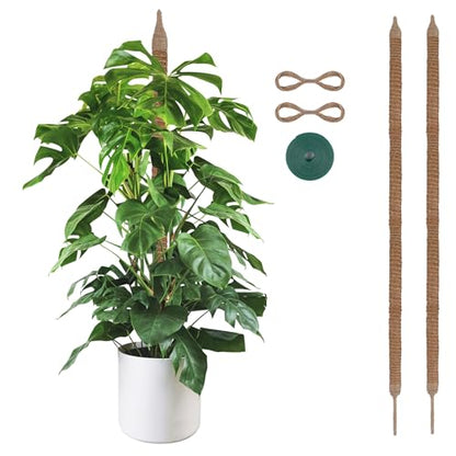 Bendable Moss Pole, 2 Pack 46'' Monstera Plant Support, Large Moss Pole for Indoor Potted Plants