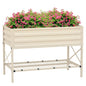 Outsunny Raised Garden Bed with Galvanized Steel Frame, Cream - color: Cream White