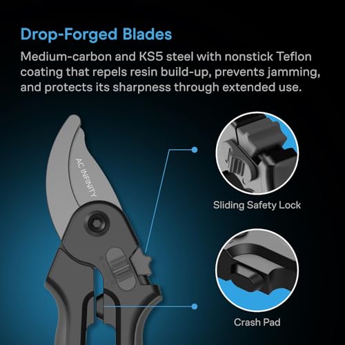 AC Infinity Professional Bypass Steel Pruning Shear 8” - style: Bypass Blades