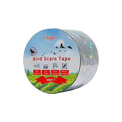 Bird Flash Tape (2in,360ft), Double Side Reflective Tape, Protect Your House, Garden, Orchard