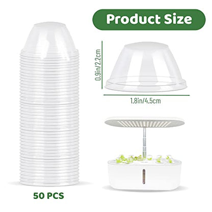 50 Pack Clear Humidity Grow Domes for Plants, 1.57in Inner Diameter