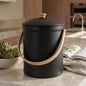 Beautiful Kitchen Compost Bin with Smell Proof Lid for Your Countertop - color: Black