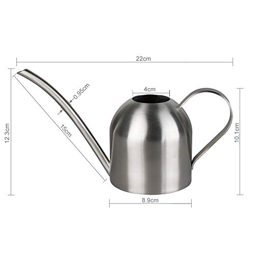 Watering Can for Indoor Plants, 450ml/15oz Stainless Steel - size: Silver 15 oz