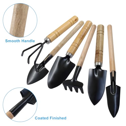 6 Pcs Mini Garden Tools Set, Iron Kit Including Hand Shovel, Transplant Shovel and Hand Rake for Succulent/Bonsai & Pot Plants - style: 6 Pcs