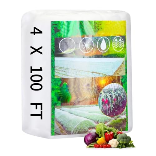 Woanger 4 X 100 Ft White Garden Bug Netting Ultra Fine Mesh for Plants - size: 4 x 100 ft