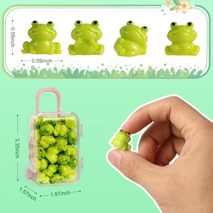 36pcs Mini Resin Frogs with Mini Suitcase Fairy Garden Accessory - size: Mini Frog