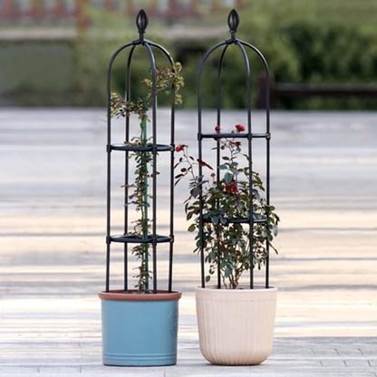 2 Pack 5Ft Tall Garden Obelisk Trellis for Climbing Plants Outdoor - size: 5 Ft（2Pcs）