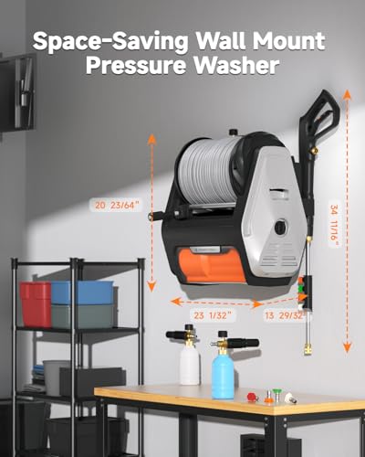 Giraffe Tools Grandfalls Pressure Washer Pro with 100FT Hoses, Light Silver - color: Light Silver, size: 100ft