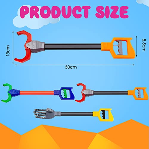 Lewtemi 4 Pcs 18 Inch Interactive Grabber Claw Toy for Kids,Red, Blue, Gray - color: Red, Blue, Gray