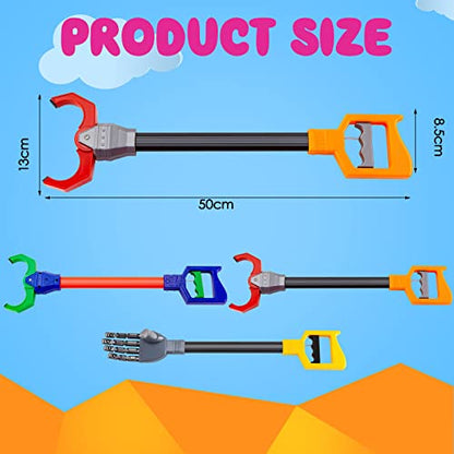 Lewtemi 4 Pcs 18 Inch Interactive Grabber Claw Toy for Kids,Red, Blue, Gray - color: Red, Blue, Gray