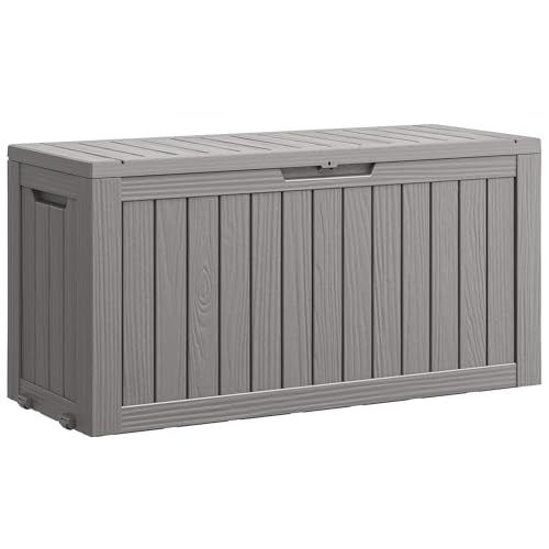 Outdoor Storage Waterproof Deck Box for Patio (80 Gallon, Grey) - color: Grey, size: 80 Gallon