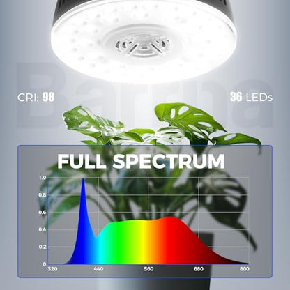 Barrina Orbgrow OG09 Puck Grow Light, 9W 5000K, 1 Pack, Black - color: 5000K-Black Cover, size: 1 Pack without Timer