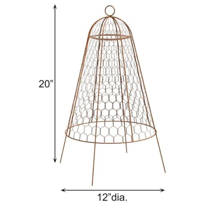 Set of Six Panacea 83280 Rustic Wire Garden Cloches, 20" H Each