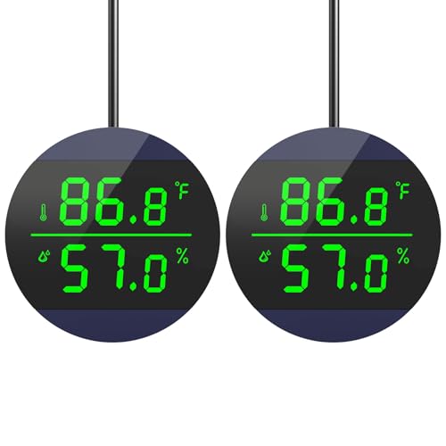 QZQ Reptile Thermometer and Humidity Gauge, Digital Display, 2-Pack Blue - color: Blue - 2 Pack