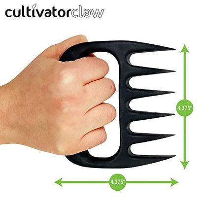 Bear Paws Cultivator Claw - Ergonomic Gardening Tools - Hand Held Garden Tool - Hand Rake - Strong Nylon Weeder - Manual Weeding, Aerating, Cultivating… - color: black
