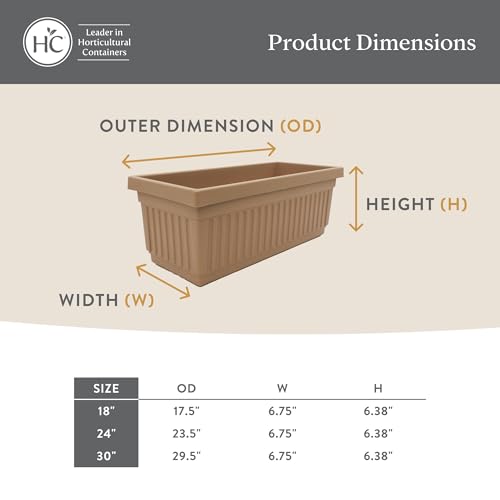 The HC Companies Venetian Window Planter Box, 24 Inch, Chocolate, 2-Pack - color: Chocolate, size: 24", style: Pack of 2