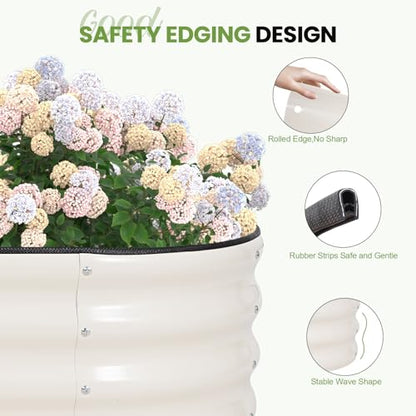 G GOOD GAIN Raised Garden Beds Galvanized, Metal Planter Boxes Kit, White - color: White, size: 8×2×1ft (1 Pack)