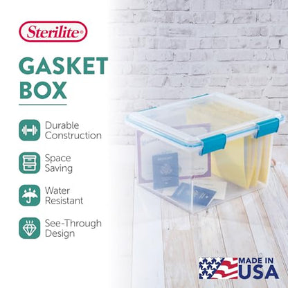 Sterilite Gasket Storage Box with Lids for Home & Office, 32 Quart, 8-Pack - size: 32 Quart, style: 8 Pack