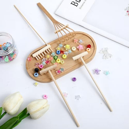 6 Piece Mini Zen Garden Rake Tools, Miniature Tabletop Rock Sand Zen Garden Accessories Zen Sand Garden Rake Set Small Rakes for Garden Beds Mini Sand Stamp Rakes for Home Office Desktop Decoration - style: 6Pcs