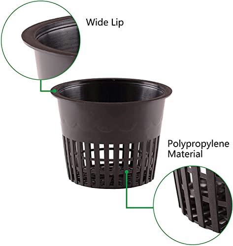 Mesh Net Cup 5 Inch 24-Pack Heavy Duty Nursery Pot Garden Pots for Plants Hydroponics Supplies Net Pots
