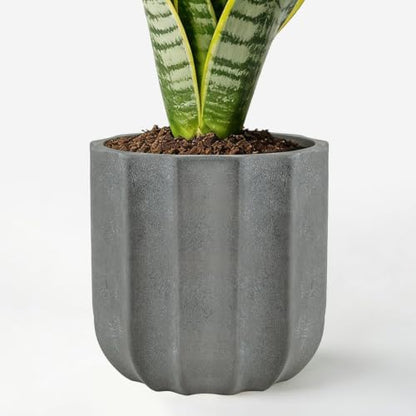 12 Inch Pots for Plants, Large Ceramic Planter with Drainage Hole - color: Grey 12"
