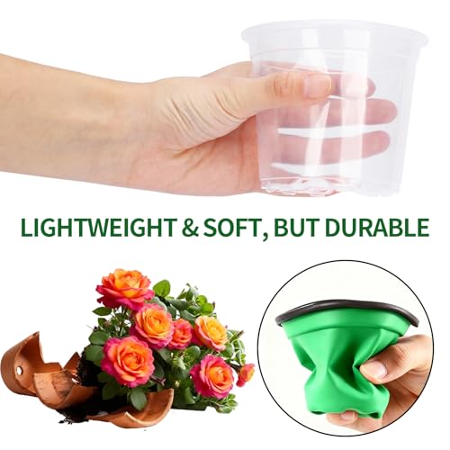 40 Pcs Clear Nursery Pots , 2.5/3.5/4/5 In clear nursery pots with drainage - size: Size A