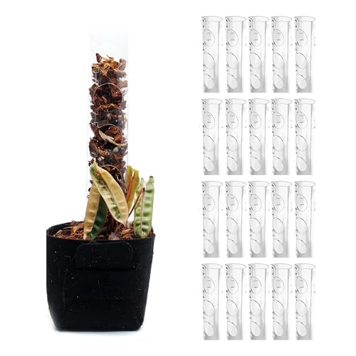 THICCLY V3 GrowPole Small 20 Pcs - Front Opening Plastic Moss Poles for Climbing Plants, D-Shaped Moss Pole for Monstera Plant Support Plant Climbing Pole, Plastic Plant Pole Support for Philodendron - size: V3 GrowPole Small 20 Pcs
