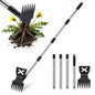 Weed Puller Tool with Long Handle, 61.4 Inch Stand Up Weeder Tool, 4-Claw Stainless Steel Weed Remover, No Bending Manual Dandelion Root Extractor for Lawn Garden Yard Patio