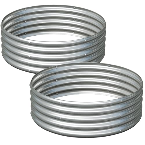 2PCS 3x3x1FT Galvanized Metal Raised Garden Bed,Outdoor Planter Box for Vegetables - size: 3x3x1(2PCS)