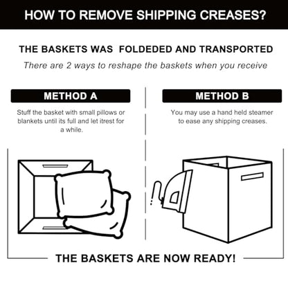 OIAHOMY Storage Cubes 11 Inch Storage Bin 3-Pack Square Basket White&Brown - color: White & Brown