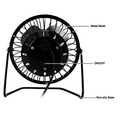 TOPINCN Solar Powered Fan 5W USB Dual Power Quiet Portable