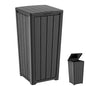 EFU 38 Gallon Outdoor Trash Can with Lid, Waterproof Garbage Can Bin - color: Black