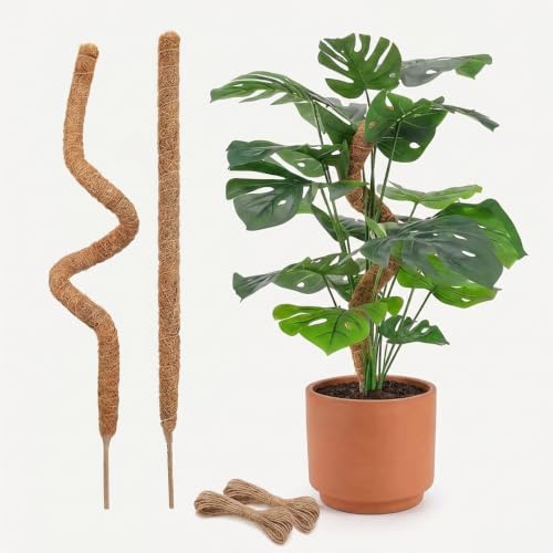 2-Pack Stackable Bendable Moss Pole, Rust-Free Aluminum Core for Monstera