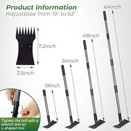 Walensee 2-in-1 Weed Puller Tool and Garden Hoe, Long Handle Weed Rake