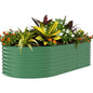 Garvee 8x4x1.5ft Galvanized Raised Garden Bed, Oval Metal Planter Box - color: Green-Oval, size: 8x4x1.5ft