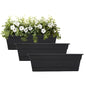 Bloem Dura Cotta 30" Plastic Window Box Planter with Saucer, Black, 3-Pack - color: Black, size: 30" (Pack of 3)