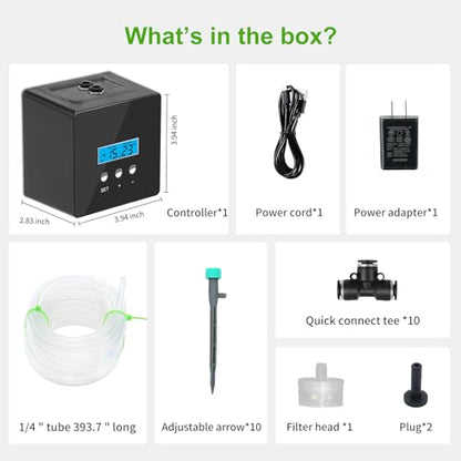 Automatic Watering System for Potted Plants - 10-Pot Indoor Plant Waterer with Timer, Leak-Proof Design & USB-C/Battery Power