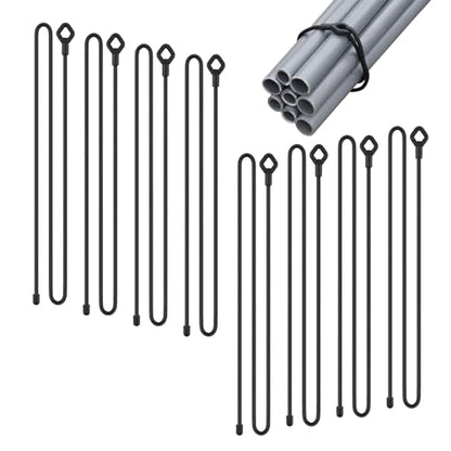 HOMEE 8Pcs Reusable Silicone Cable Twist Ties with Holes 32 inch, Black - color: Black, size: 32" - 8 PCS