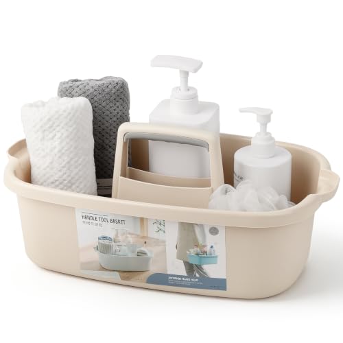 Large Cleaning Supplies Caddy Portable Shower Caddy Basket Beige - color: Beige, size: Large