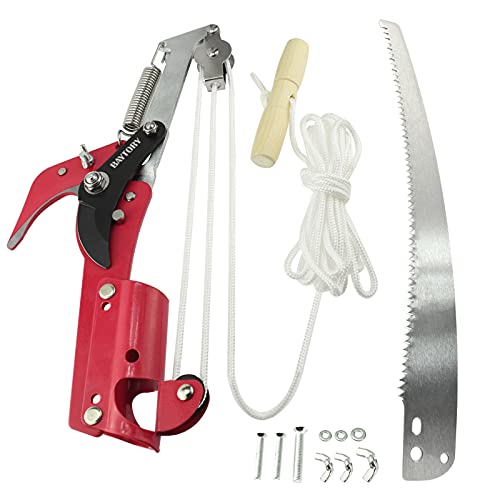 BAYTORY Extendable Tree Pruner Saw Head Without Pole, High-Altitude Branches Trimmer Pruning Shears, Harvester Clipper for Plant Twig Vine, Garden Trimming Tool - style: Iron Connector | 2-Wheel